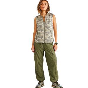 Basic House Woodstock Jimi Hendrix Camo Vest Women  Sz Medium 95 Gorpcore Y2K